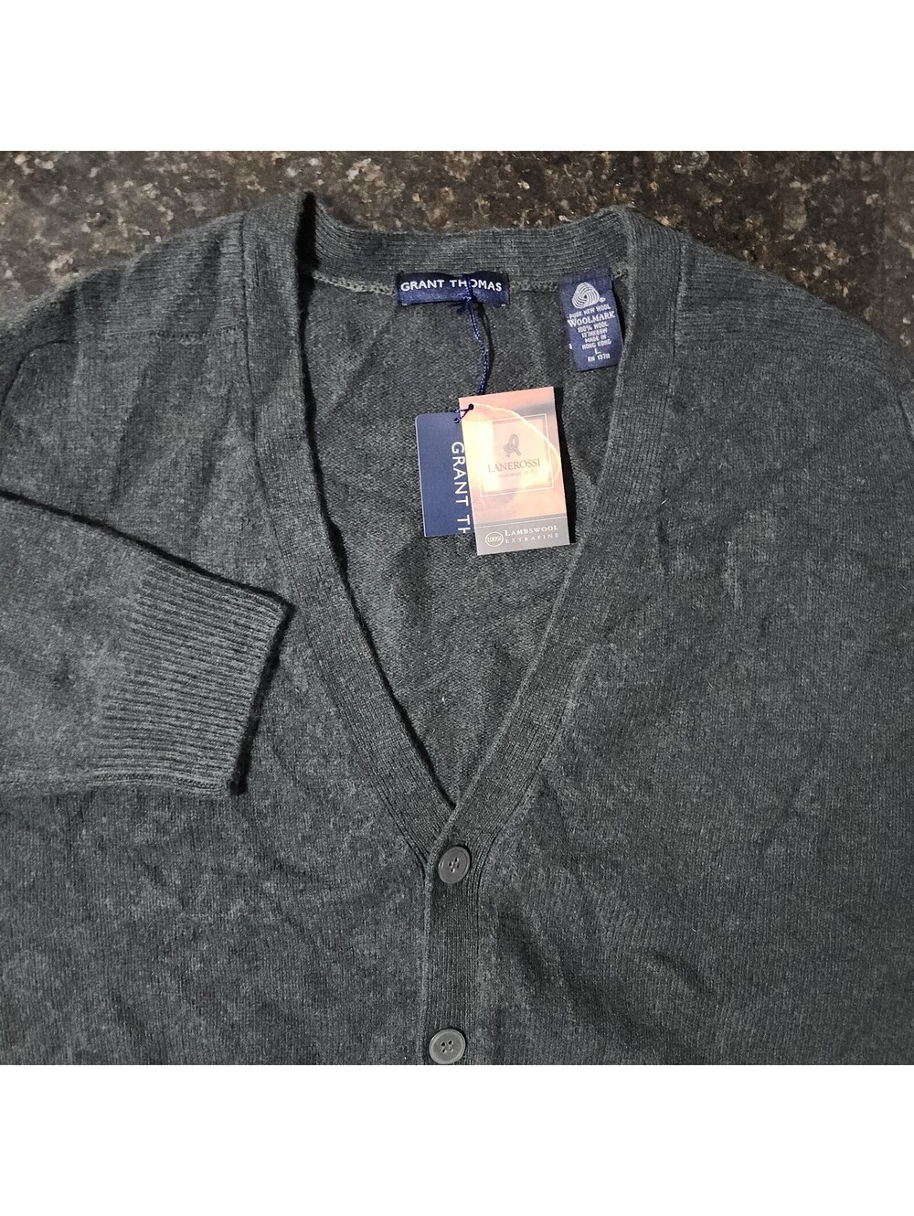 NWT Grant Thomas 100% Wool Cardigan Knit Sweater Preppy Classic Mens Large